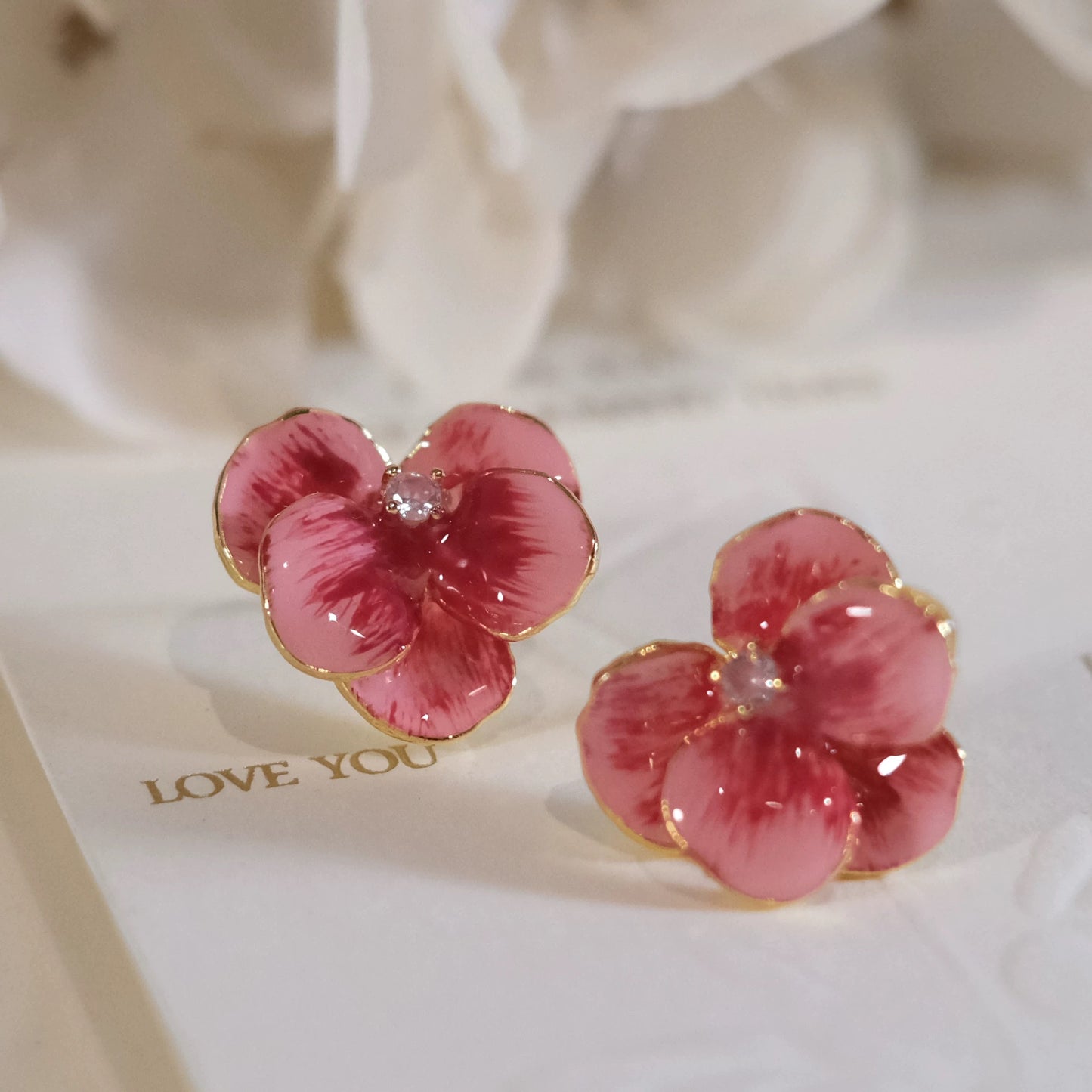 Orchid Bloom Hand-Painted Earrings
