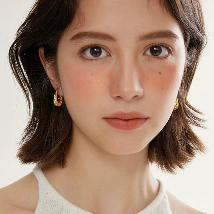 Molten Texture Hoop Earrings