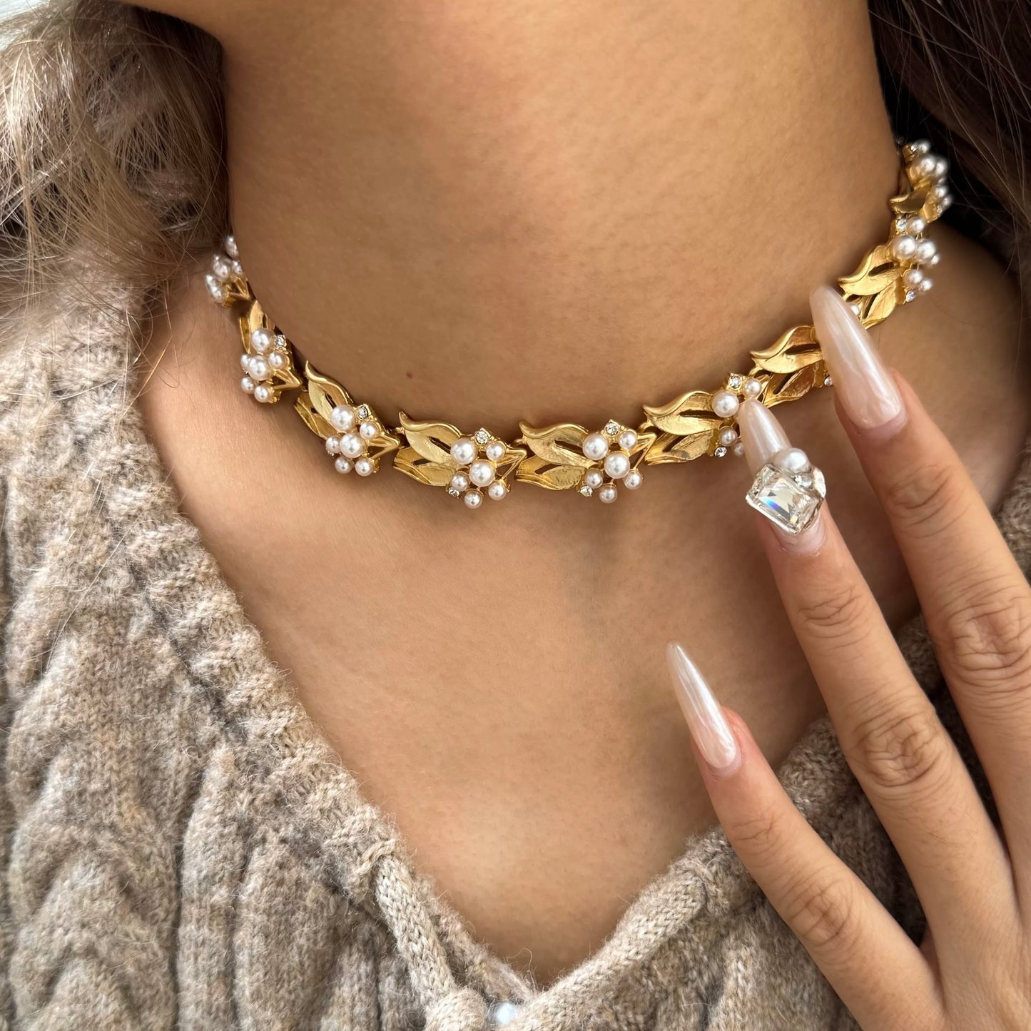 Pearl Leaf Necklace / Bracelet
