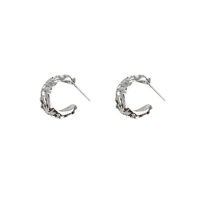 Sleek Wave Hoop Earrings