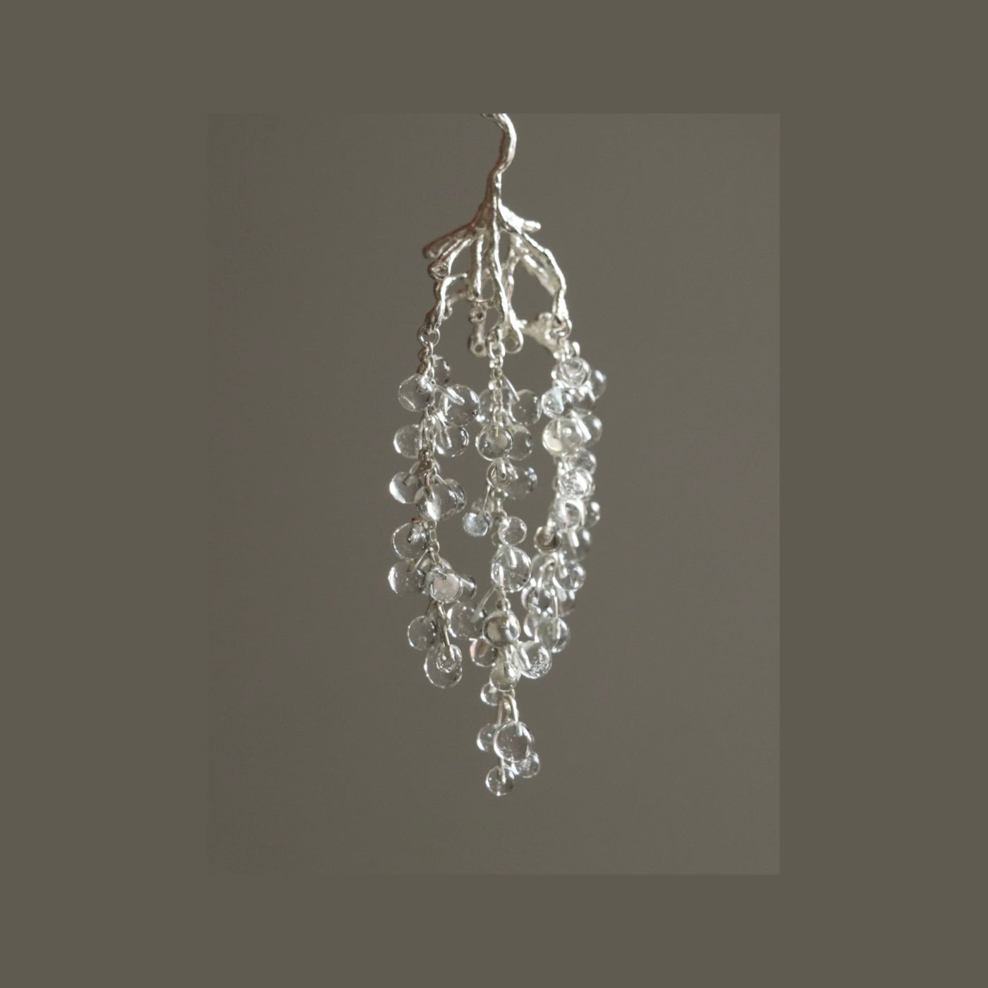 Silver Crystal Dewdrop Branch Earrings (Pre-Order)
