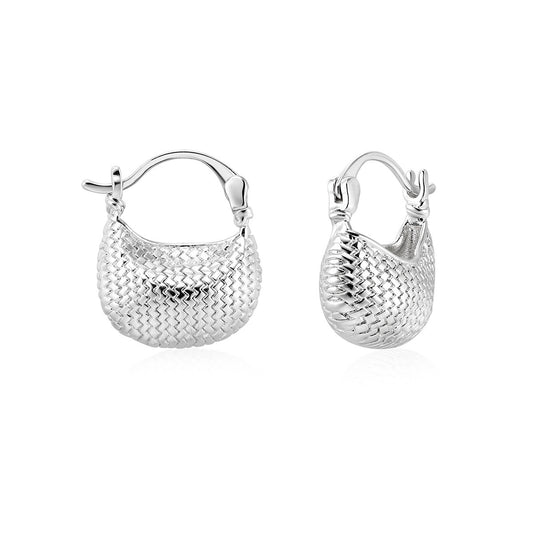 Frontbenchers Earrings – Silver Mini Bag Hoops