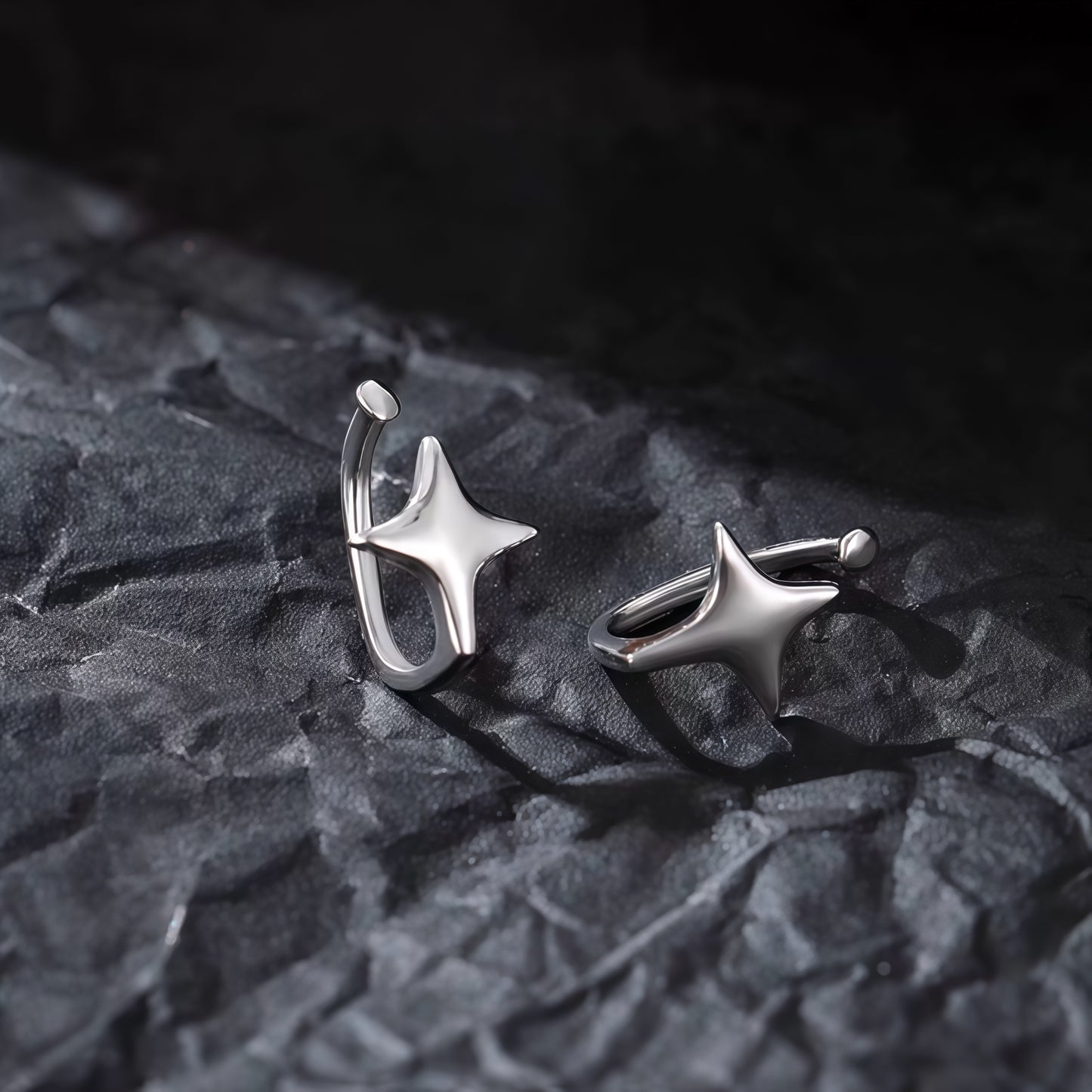 Stellar Orbit Earring Set – Minimalist Silver Ear Cuffs & Hoops