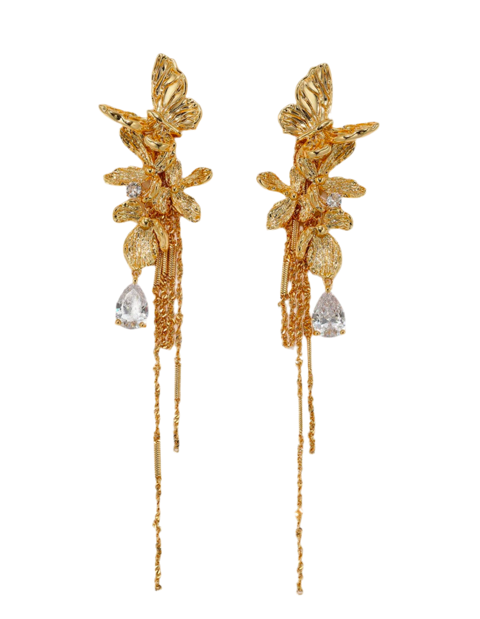 Golden Papillon Convertible Earrings