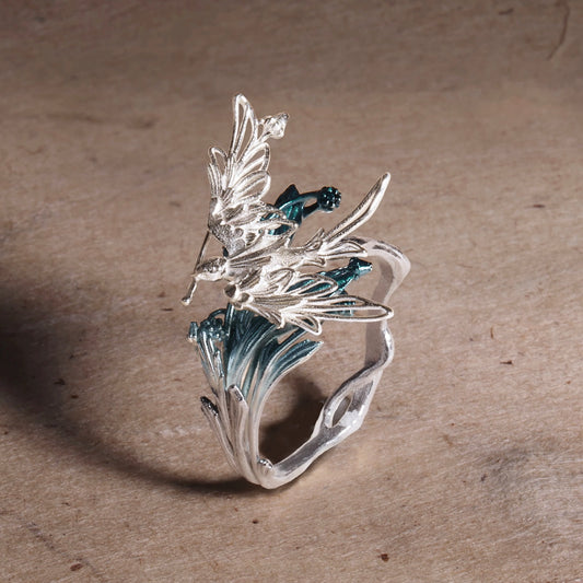 Swallow Homecoming Silver Ring – Sterling Silver Adjustable Statement Ring