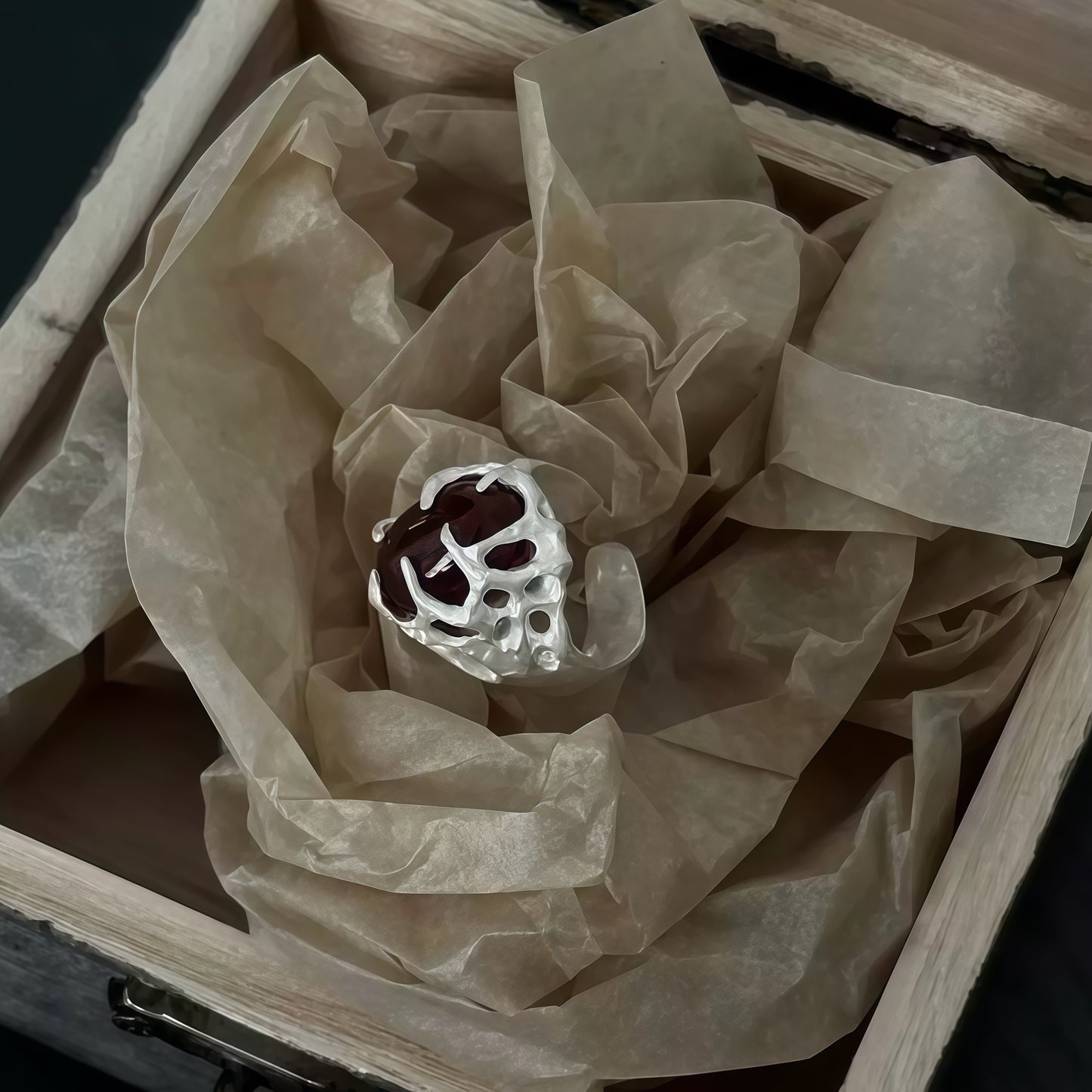 Crimson Core Ring – Silver Lava Edition