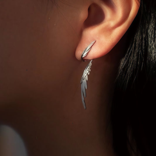 Celestial Wing Earrings – Sterling Silver Angel Wing Ear Climbers