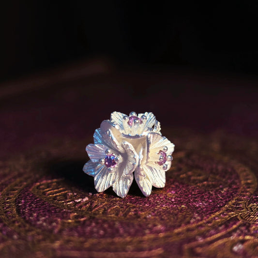 Blossom Harmony Earrings – Sterling Silver with Amethyst Accents