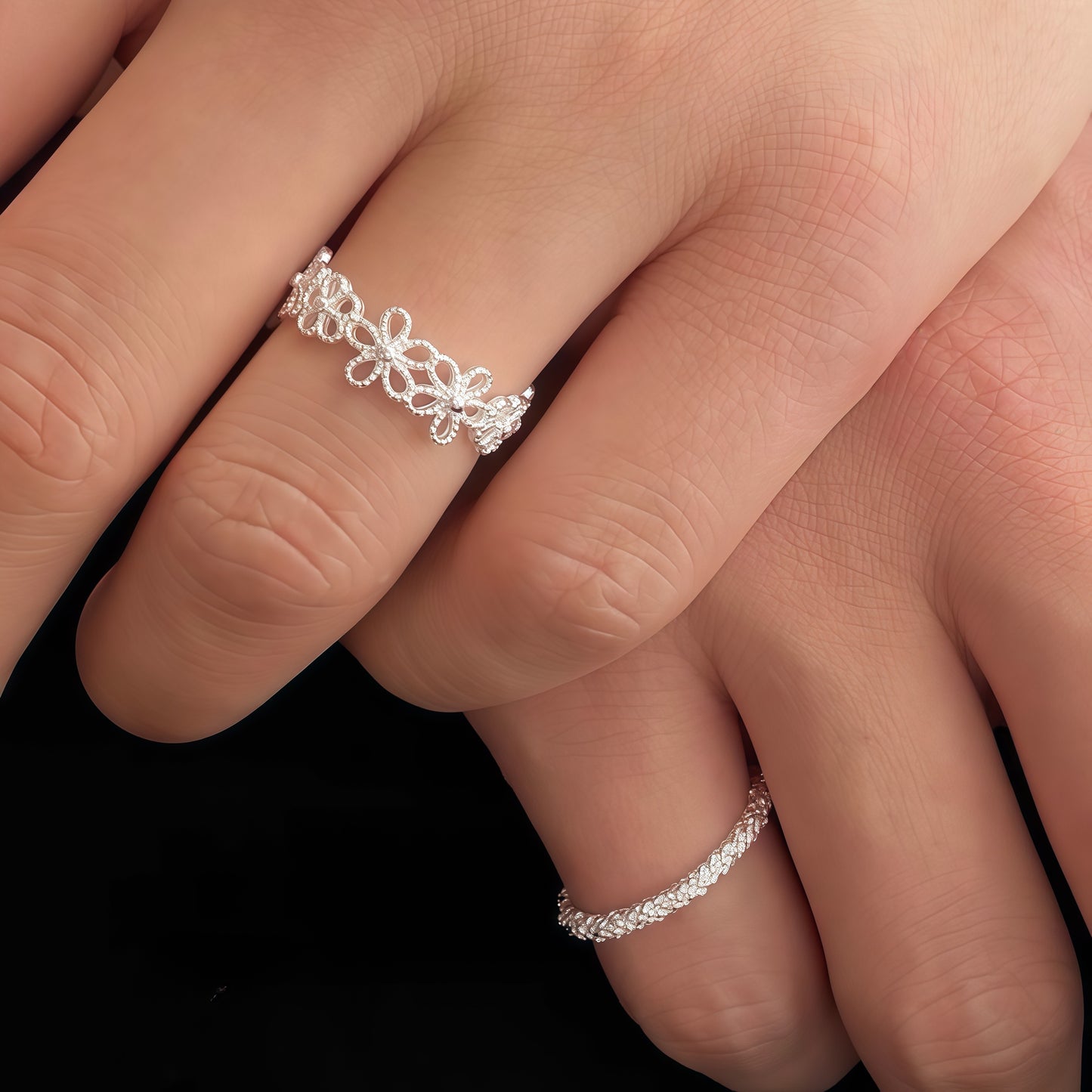 Blossom Lace Silver Ring – A Garden on Your Finger