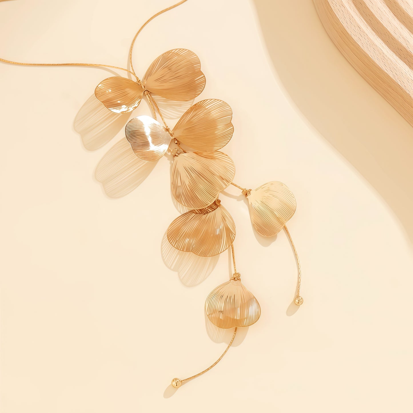 Golden Ginkgo Whisper Set (Earrings + Necklace)