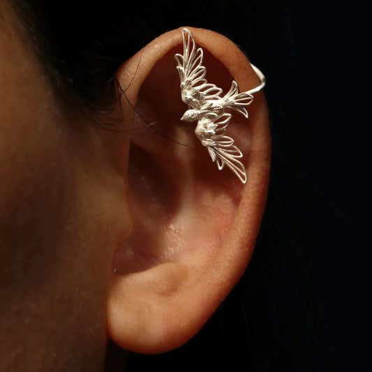 Soaring Bird Ear Clip – Silver Ear Cuff