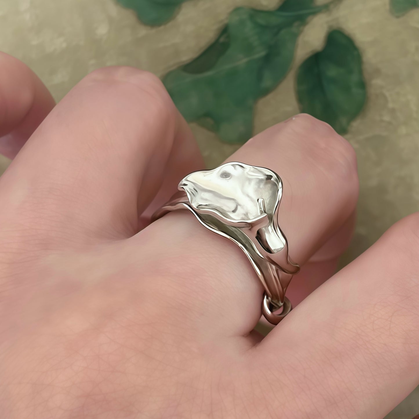 Calla Lily Ear Cuff / Ring – Adjustable Sculptural Silver Jewelry (2 styles in 1)