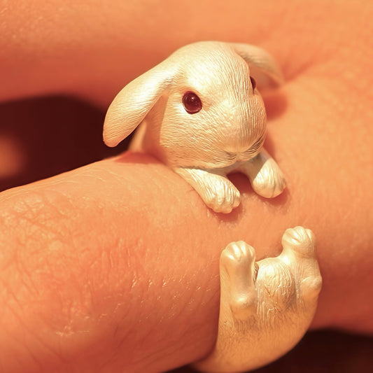 Bunny Embrace Ring — A Tiny Companion Wrapped Around Your Finger