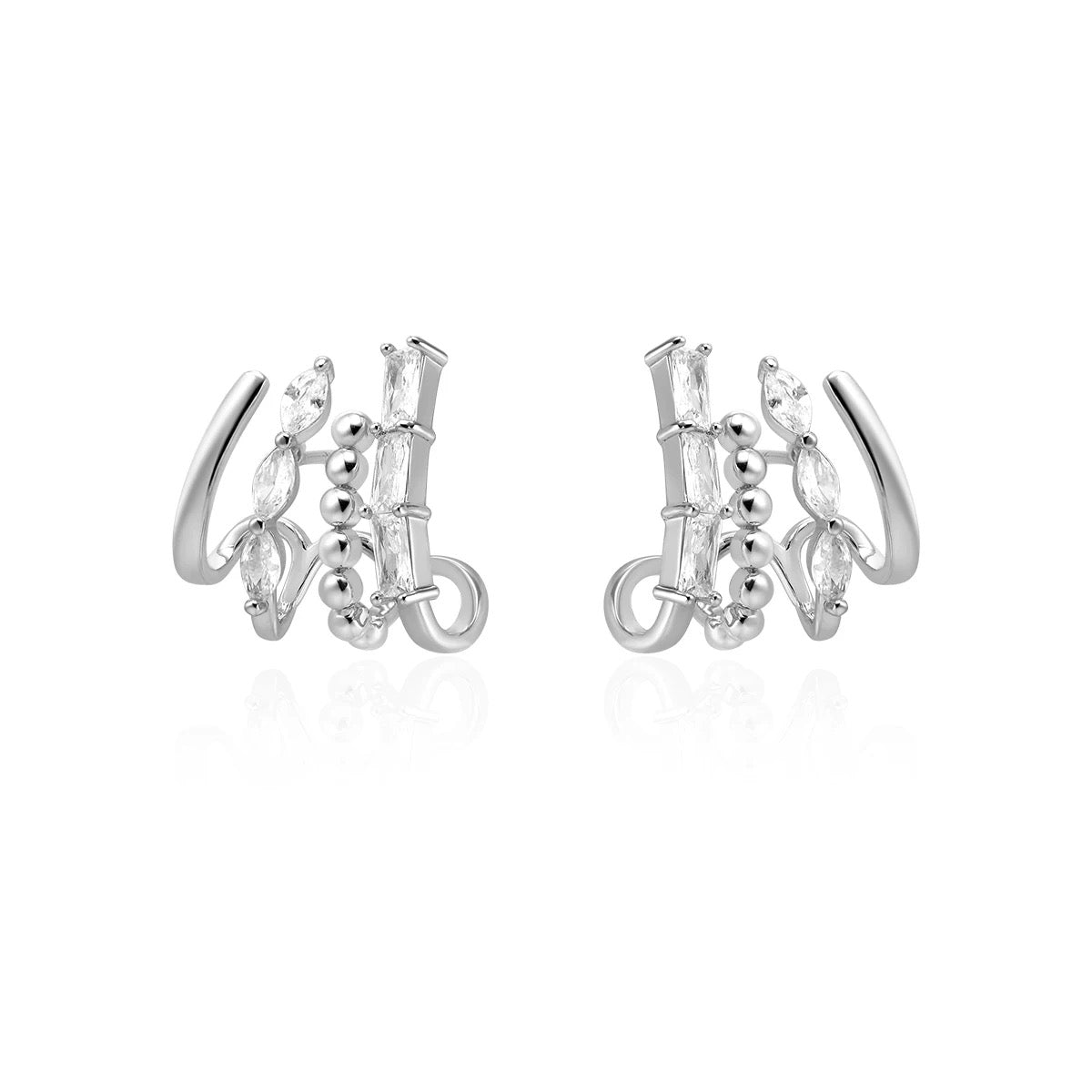 Celestial Mirage Earrings – Sterling Silver Illusion Studs