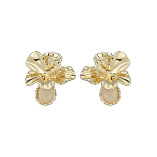 Blooming Gold Flower Stud Earrings