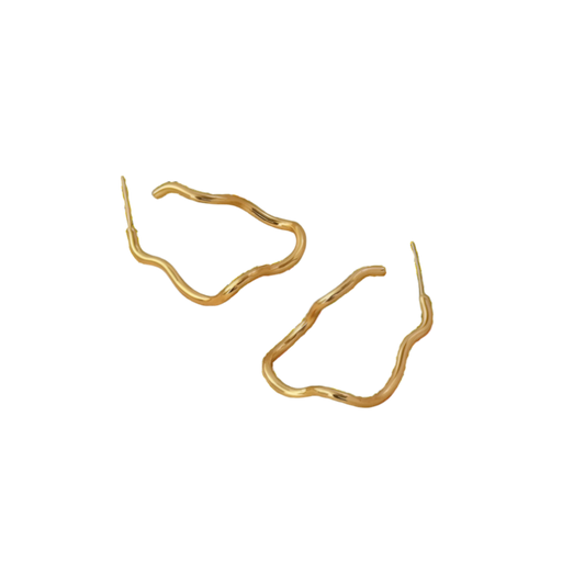 Sculptural Gold Hoop Earrings – Modern Elegance Meets Minimalist Design