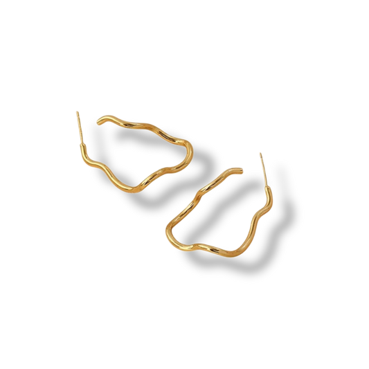 Sculptural Gold Hoop Earrings – Modern Elegance Meets Minimalist Design
