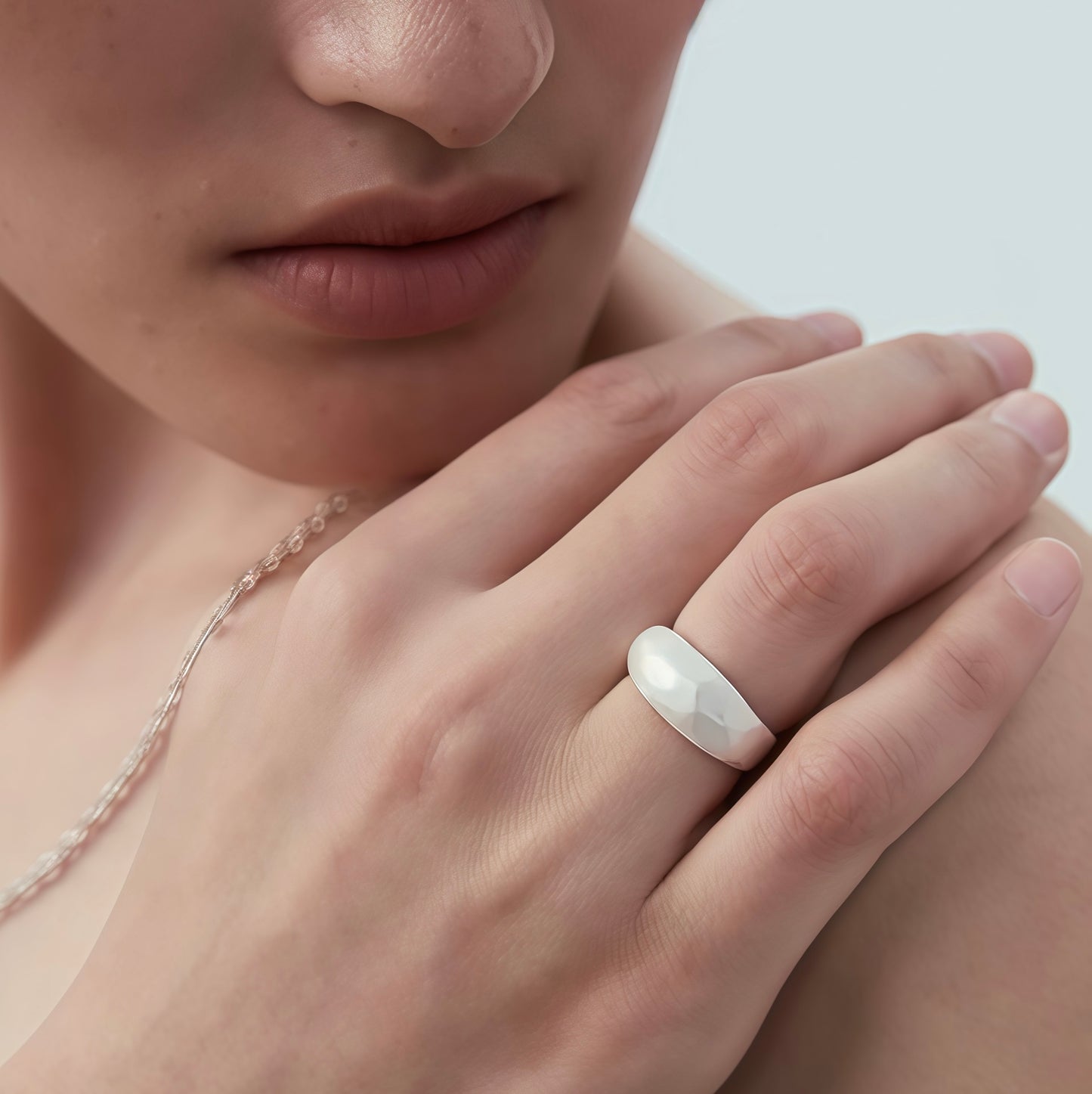 Sculpted Ivory Ring – Modern Serenity Edition