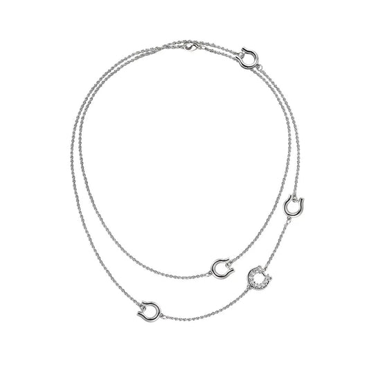 Horseshoe Duo Necklace – Silver Elegance with a Lucky Twist
