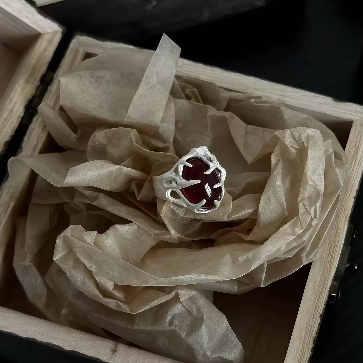 Crimson Core Ring – Silver Lava Edition