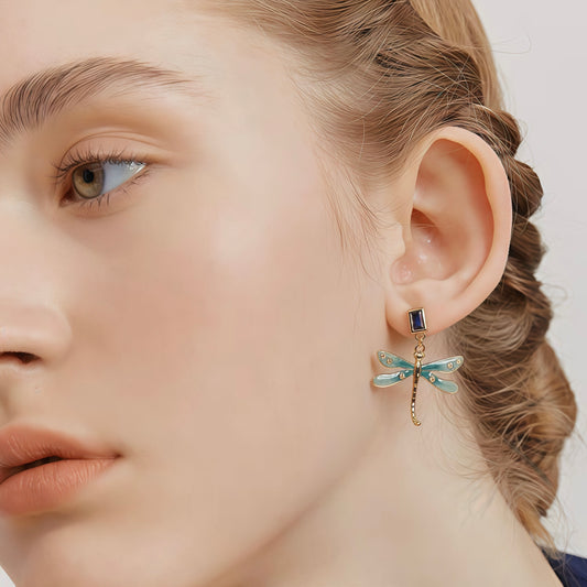 Emerald Sky Dragonfly Earrings – Wearable Art Inspired by Nature