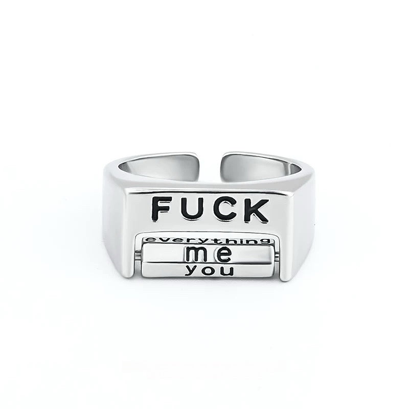 Bold Statement Adjustable Spinner Ring – Stainless Steel Mood Band