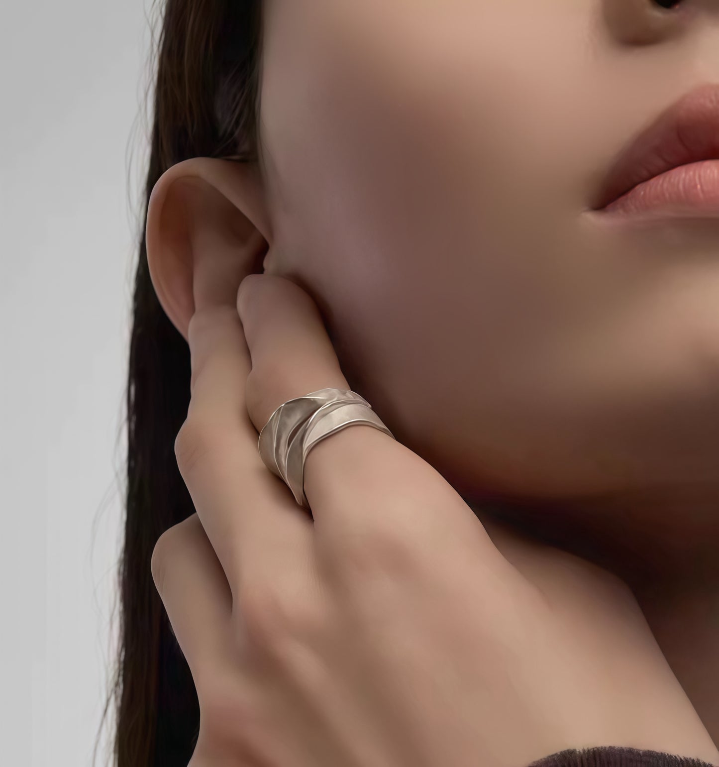 Sculpted Wave Ring – Sterling Silver Statement Jewelry