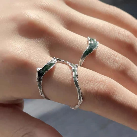 Flowing River Silver Ring – Handcrafted Organic Design
