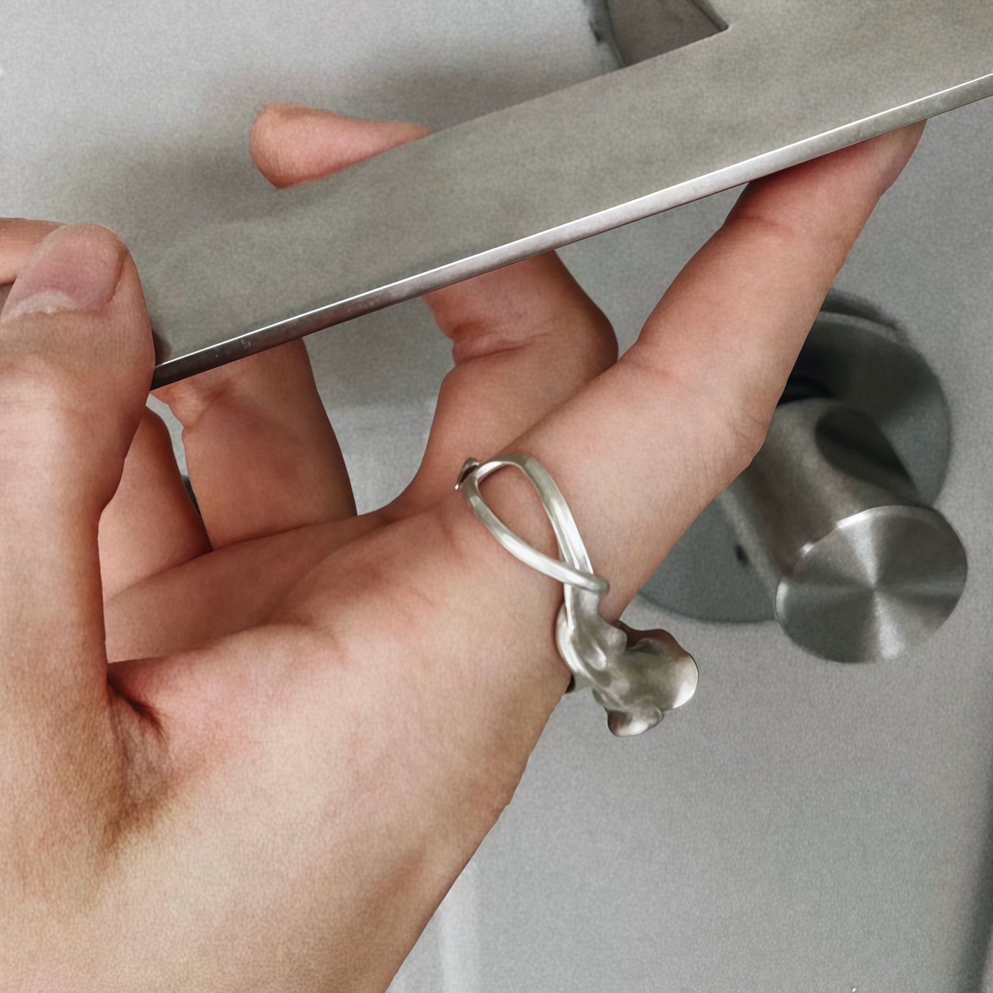 Calla Lily Ear Cuff / Ring – Adjustable Sculptural Silver Jewelry (2 styles in 1)