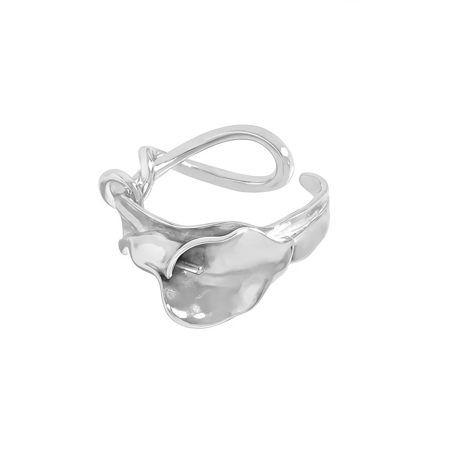 Calla Lily Ear Cuff / Ring – Adjustable Sculptural Silver Jewelry (2 styles in 1)