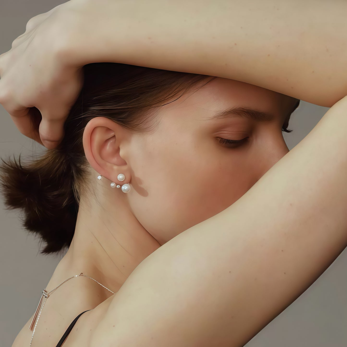 Orbiting Pearl Ear-Climber Earrings (2-in-1 Style)