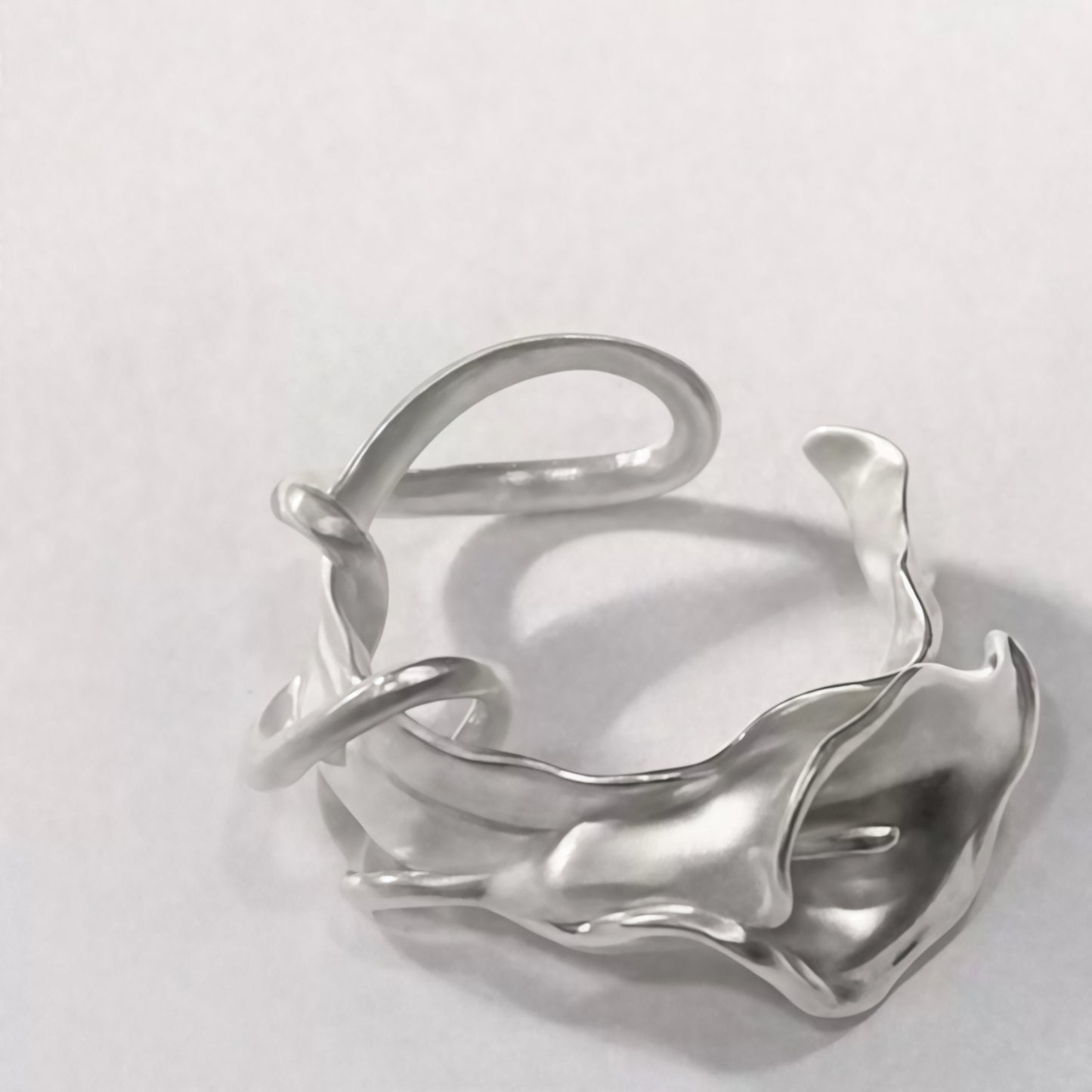 Calla Lily Ear Cuff / Ring – Adjustable Sculptural Silver Jewelry (2 styles in 1)