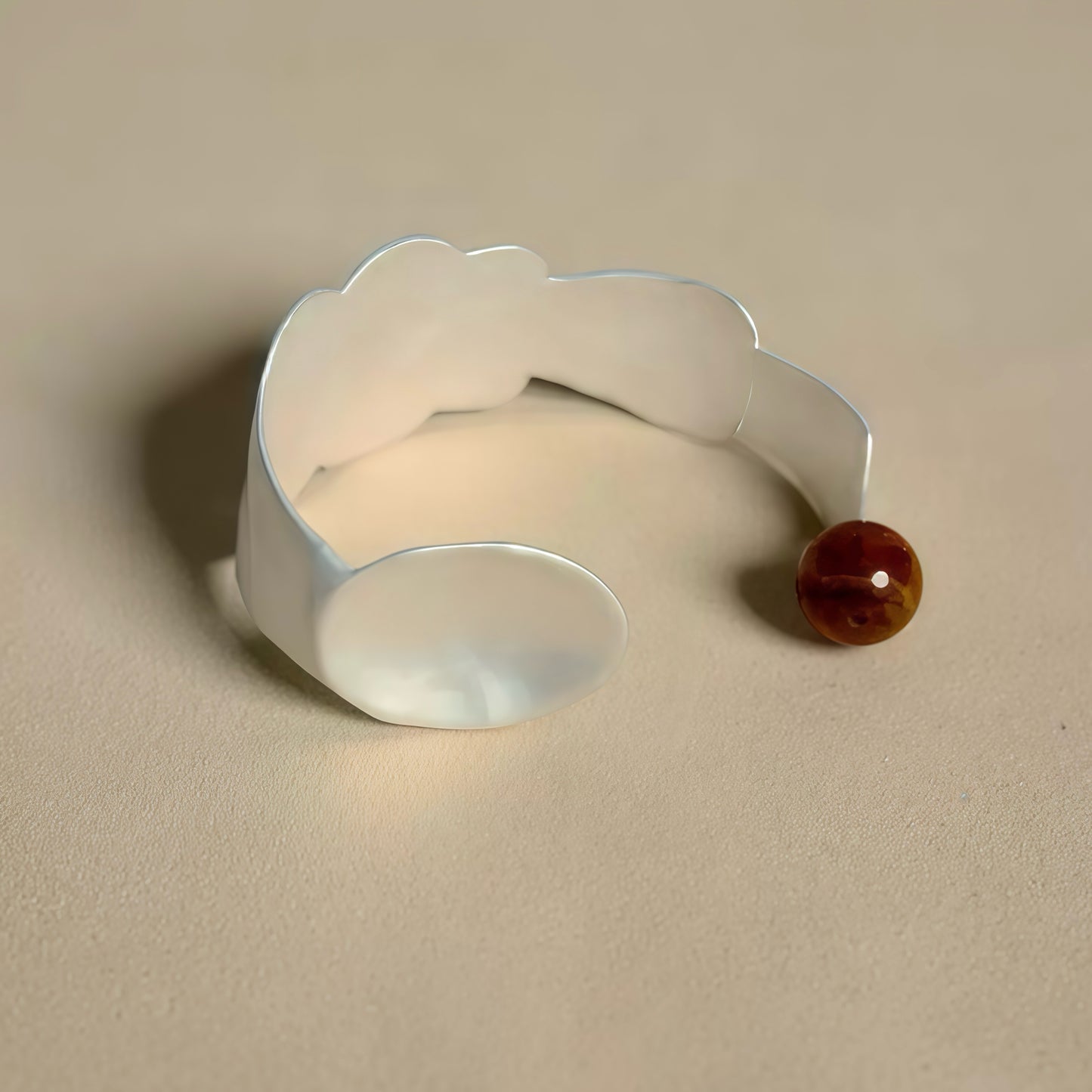 Dawn & Ember Set — Silver Bangle and Ring