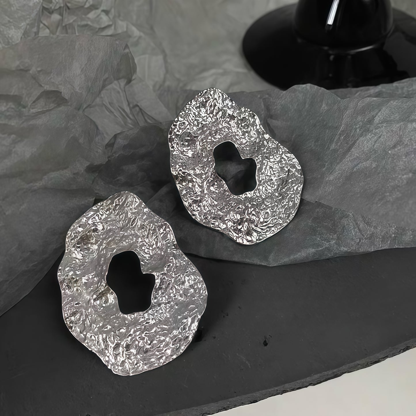 Sculptural Flow Earrings - Gold & Silver