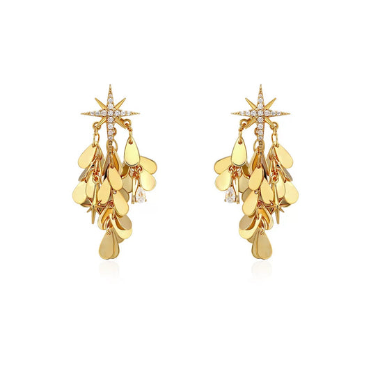 Golden Stellar Drip Earrings