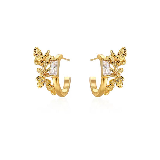 Golden Flutter Hoop Earrings