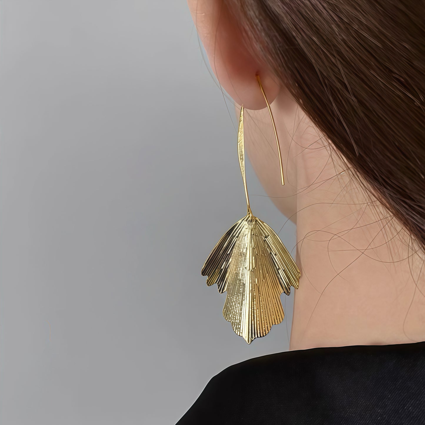 Ginkgo Whisper Earrings – Sculptural Elegance Inspired by Nature
