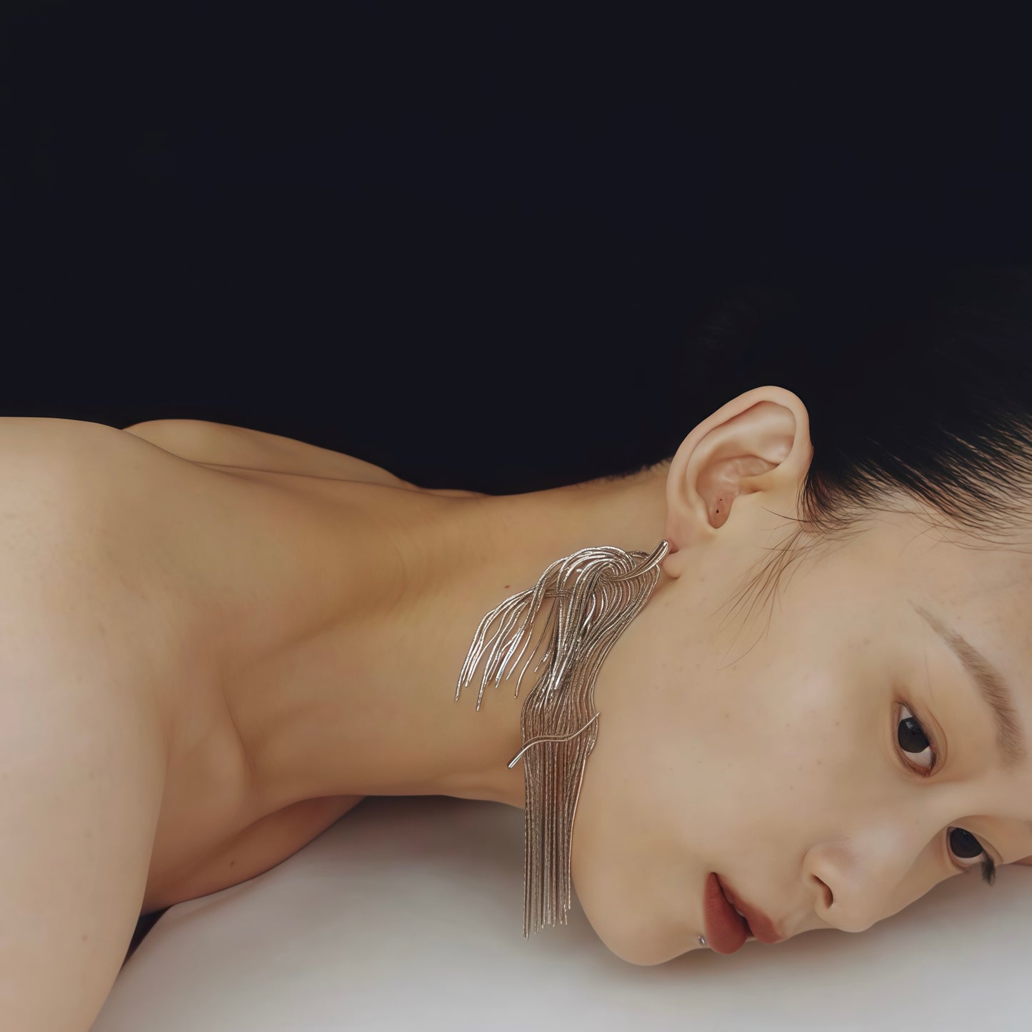 Silver Flow Cascade Earrings