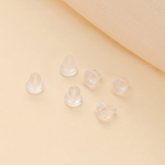 Clear Rubber Earring Backs – Secure & Comfortable Fit (A Pair)