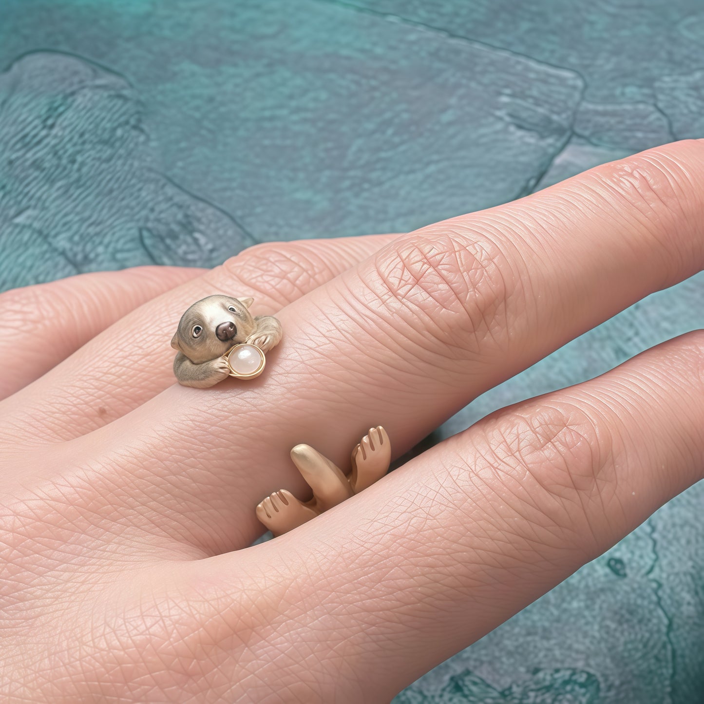 Otter Hugging Ring