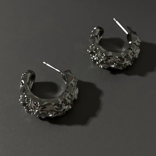 Sleek Wave Hoop Earrings