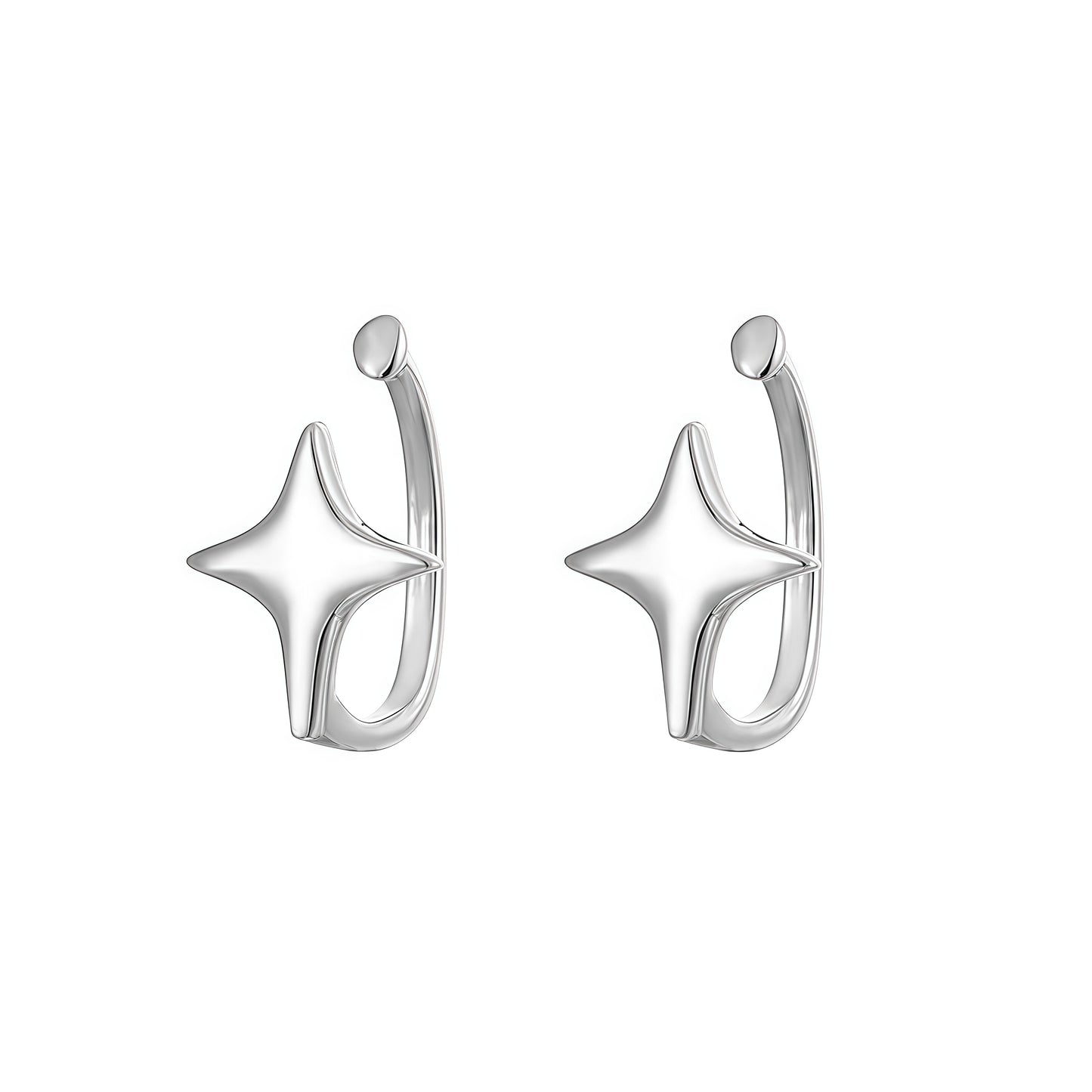 Stellar Orbit Earring Set – Minimalist Silver Ear Cuffs & Hoops