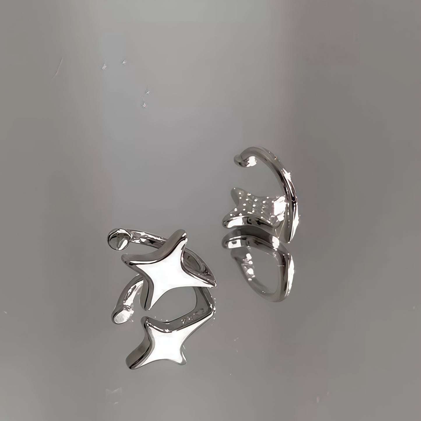 Stellar Orbit Earring Set – Minimalist Silver Ear Cuffs & Hoops